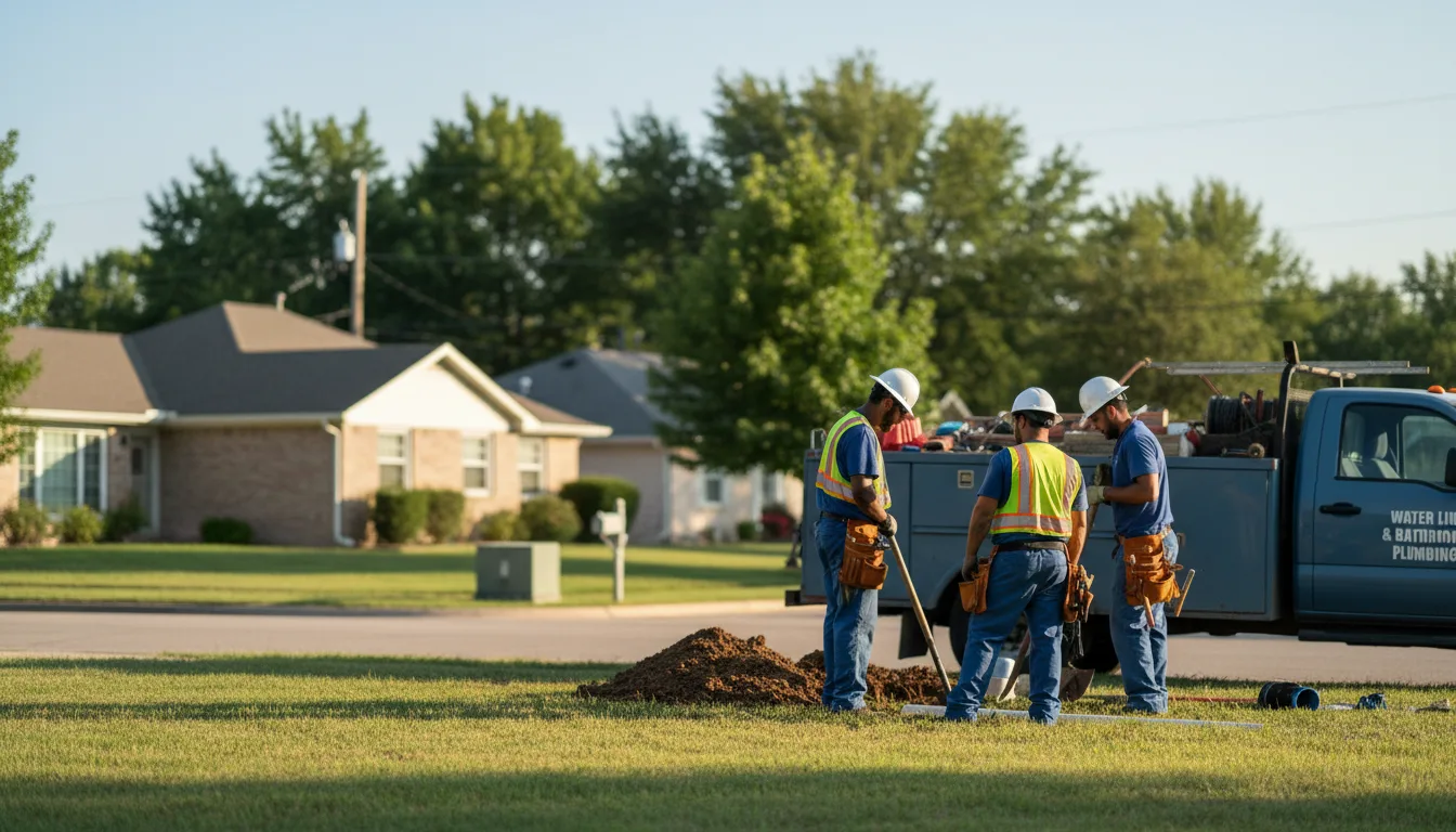 Residential water line and bathroom plumbing service in Farmersville, TX